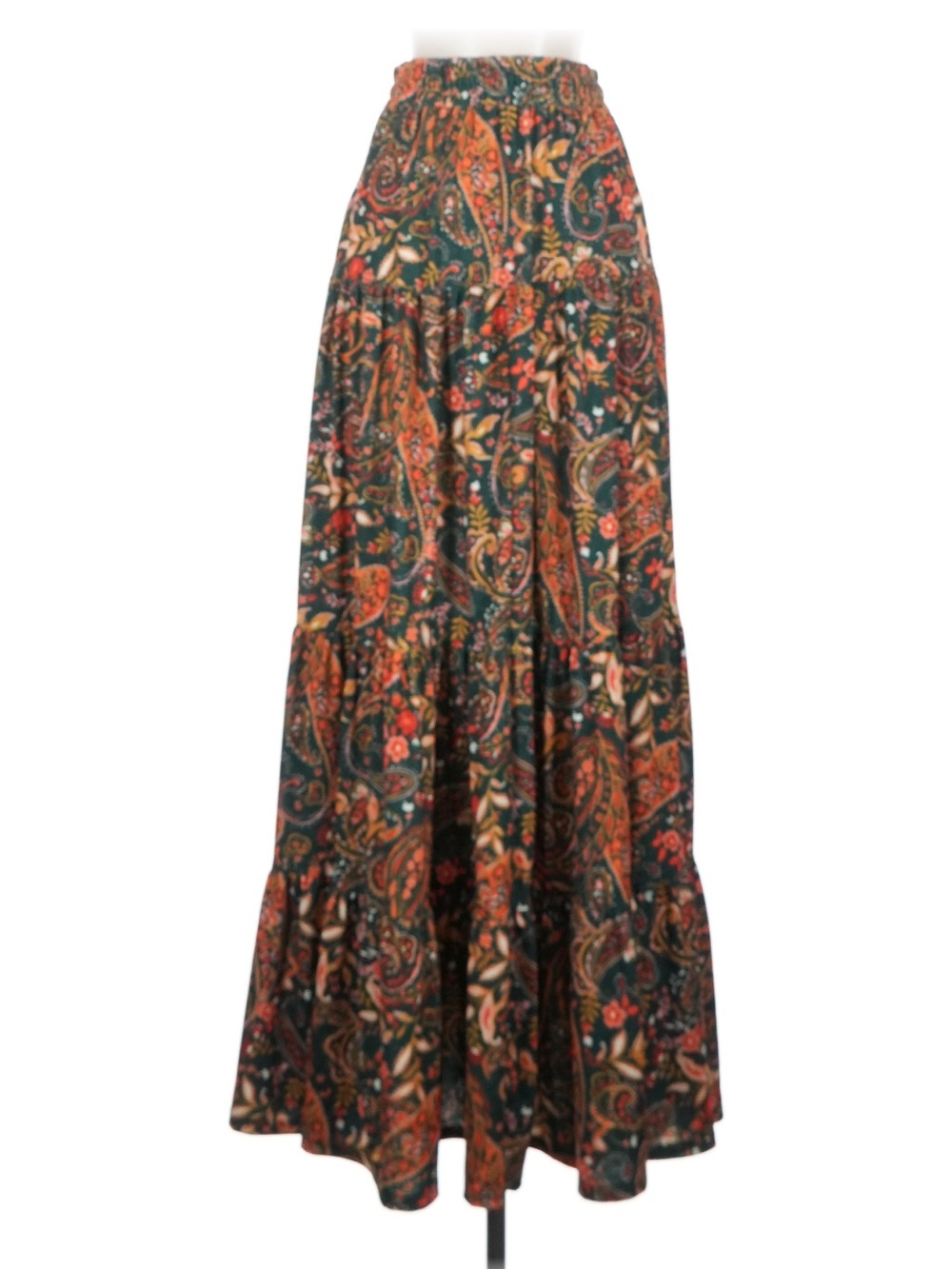 New: Three Bird Nest “Happy Tiers” Boho Mixed Print Tiered Flowy Maxi Skirt• S - Picture 8 of 9